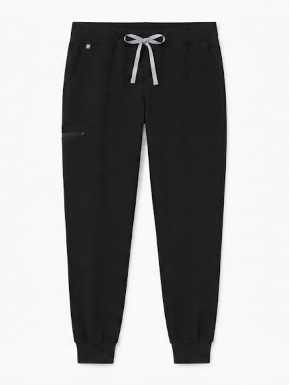 FIGS Black Jogger Scrub Pants with Gray Drawstring